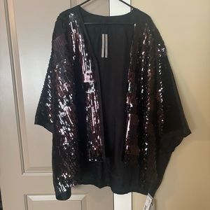 Rick Owens Black/Bronze Sequin Open Cape IT 38 or Small